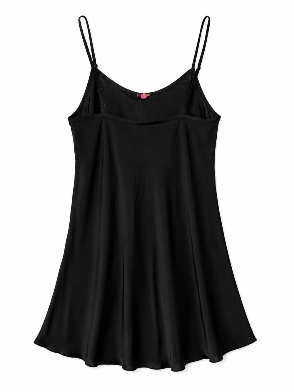 🌷Y2K Natori Black Satin Chemise Slip Dress size Small Adjustable Straps EUC